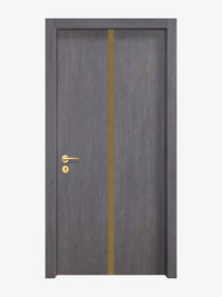 Charcoal Oak Interior Double Door Slabs - Aliyah 1C Inlay Design in Gold epoxy
