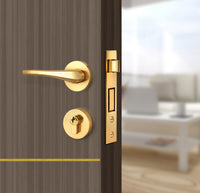 Dark Walnut Interior Door Slab - Elevar 4 Concave Design in Solar Gold epoxy, angled view