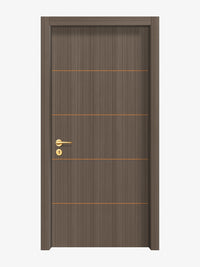 Dark Walnut Interior Door Slab - Elevar 4 Concave Design in Copper Pearl epoxy