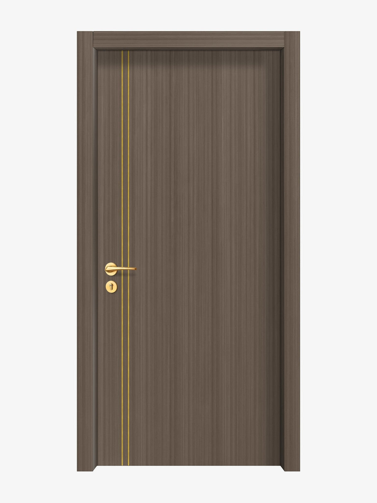 Dark Walnut Interior Door Slab - Aliyah 2L Concave Design in Solar Gold epoxy