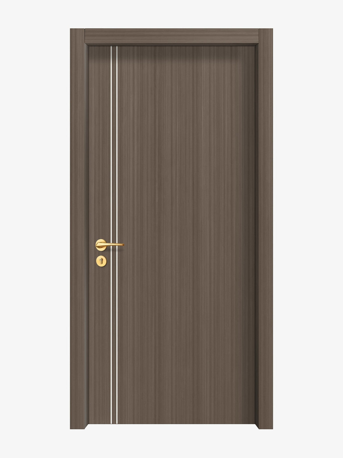 Dark Walnut Interior Door Slab - Aliyah 2L Concave Design in Bright White epoxy