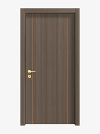 Dark Walnut Interior Double Door Slabs - Aliyah 2 Concave Design in Copper Pearl epoxy