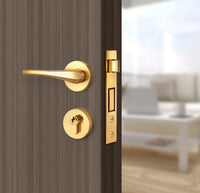 Dark Walnut Interior Double Door Slabs - Aliyah 1C Concave Design in Almond Cream epoxy, angled view