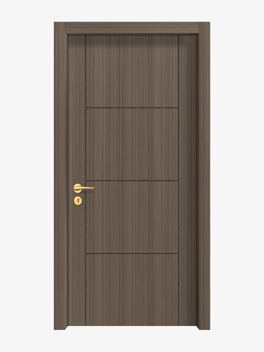 Dark Walnut Interior Double Door Slabs - Scala 3 Concave Design in Black Pearl epoxy