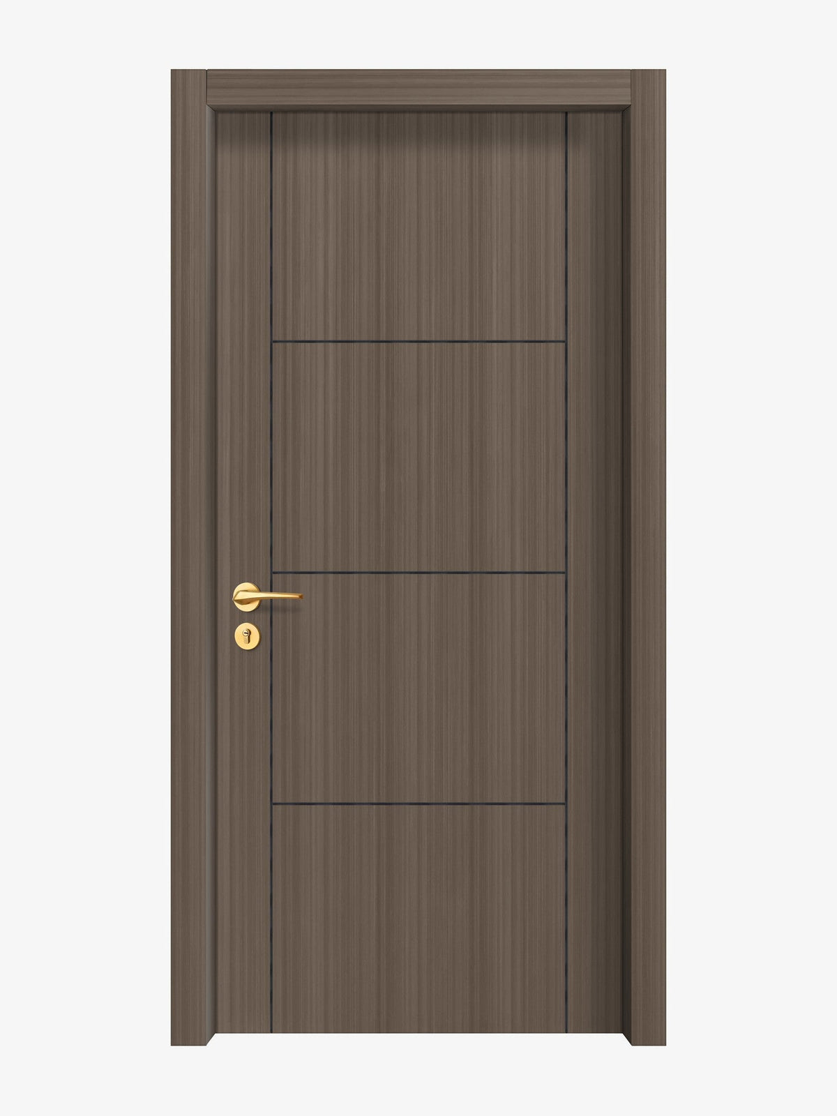 Dark Walnut Interior Door Slab - Scala 3 Concave Design in Black Pearl epoxy