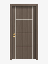 Dark Walnut Interior Door Slab - Scala 3 Concave Design in Bright White epoxy