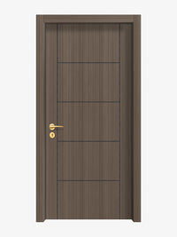 Dark Walnut Interior Door Slab - Scala 4 Concave Design in Black Pearl epoxy
