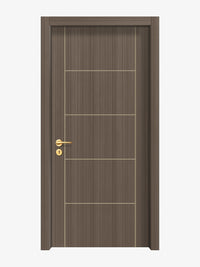Dark Walnut Interior Door Slab - Scala 4 Concave Design in Almond Cream epoxy