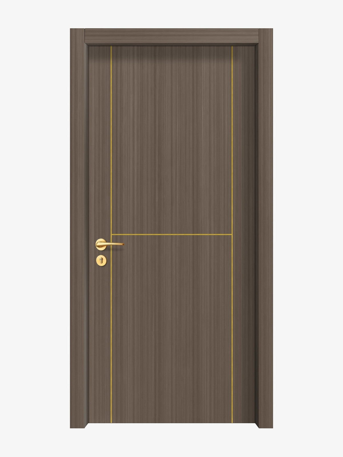 Dark Walnut Interior Door Slab - Scala 1 Concave Design in Solar Gold epoxy