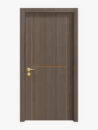 Dark Walnut Interior Door Slab - Scala 1 Concave Design in Copper Pearl epoxy