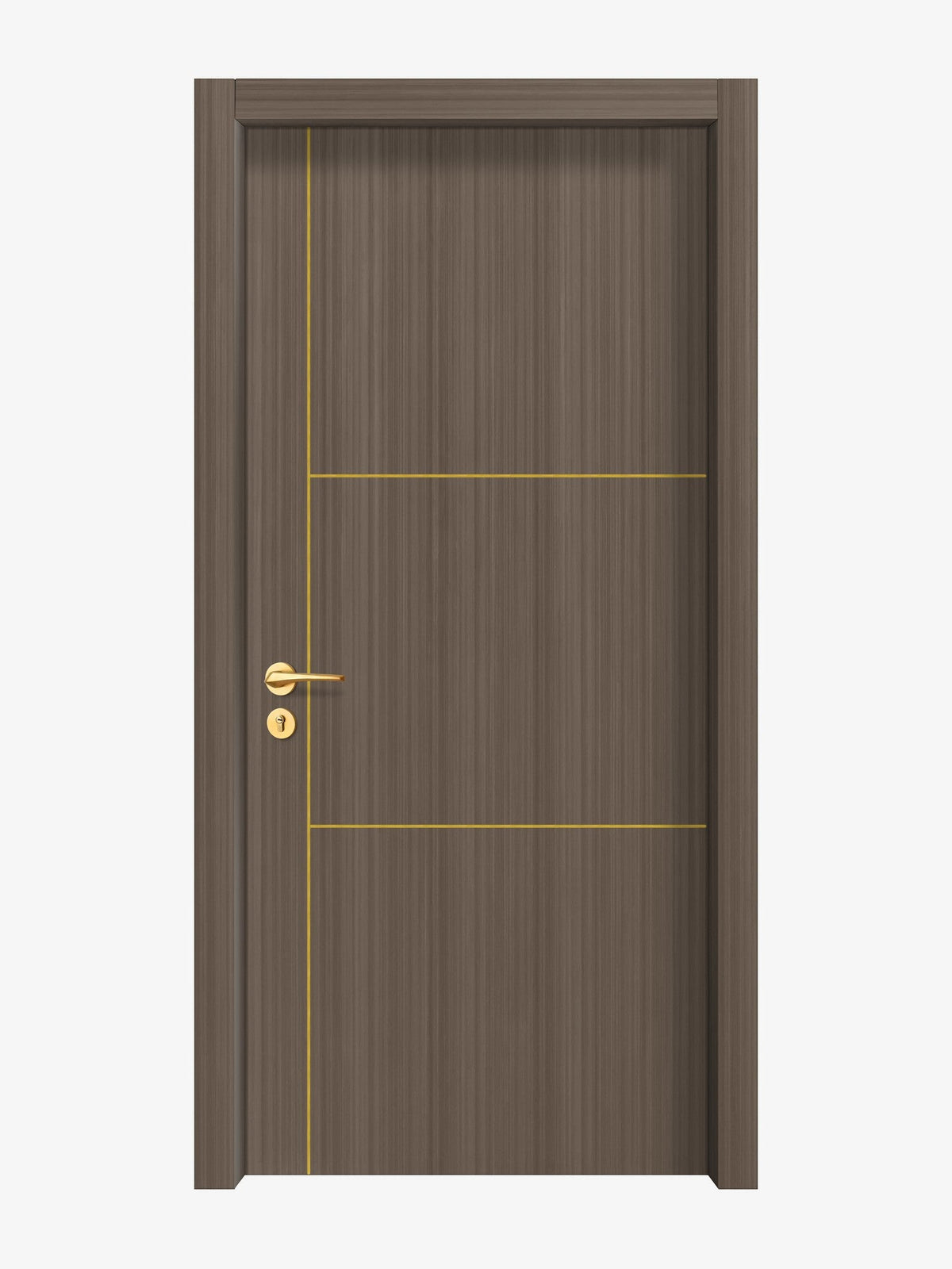 Dark Walnut Interior Door Slab - Axis 2 Concave Design in Solar Gold epoxy