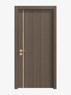 Dark Walnut Interior Double Door Slabs - Aliyah 1L Inlay Design (I2201)