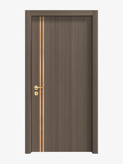 Dark Walnut Interior Double Door Slabs - Aliyah 2L Inlay Design