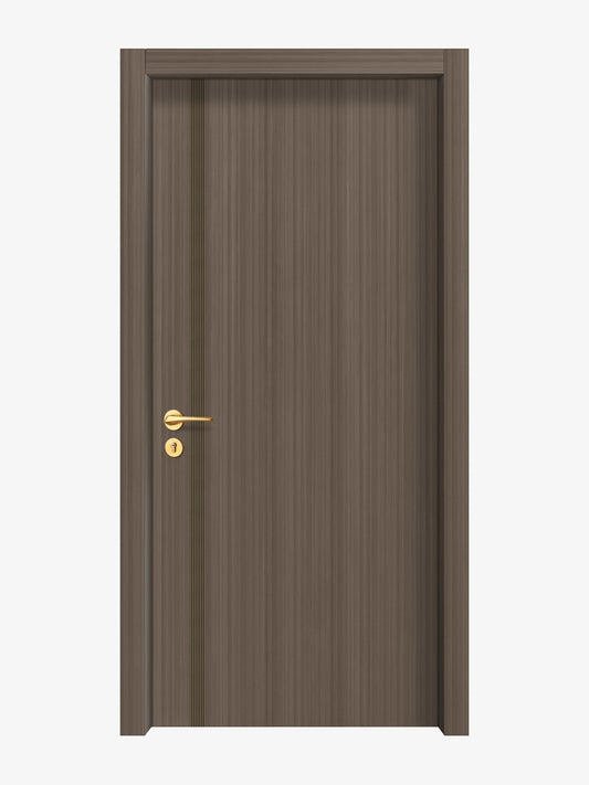 Dark Walnut Interior Double Door Slabs - Aliyah 1L Inlay Design in Bronze epoxy
