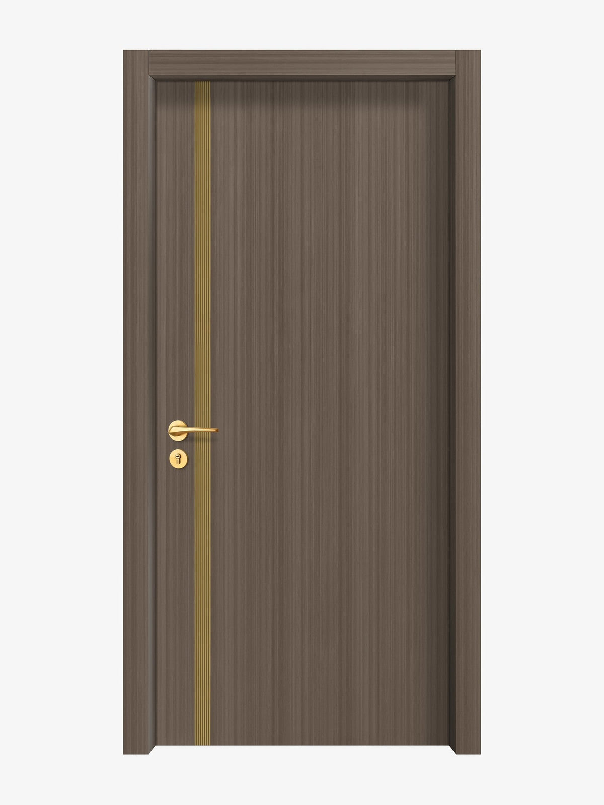 Dark Walnut Interior Double Door Slabs - Aliyah 1L Inlay Design in Gold epoxy
