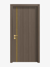 Dark Walnut Interior Double Door Slabs - Aliyah 1L Inlay Design in Gold epoxy