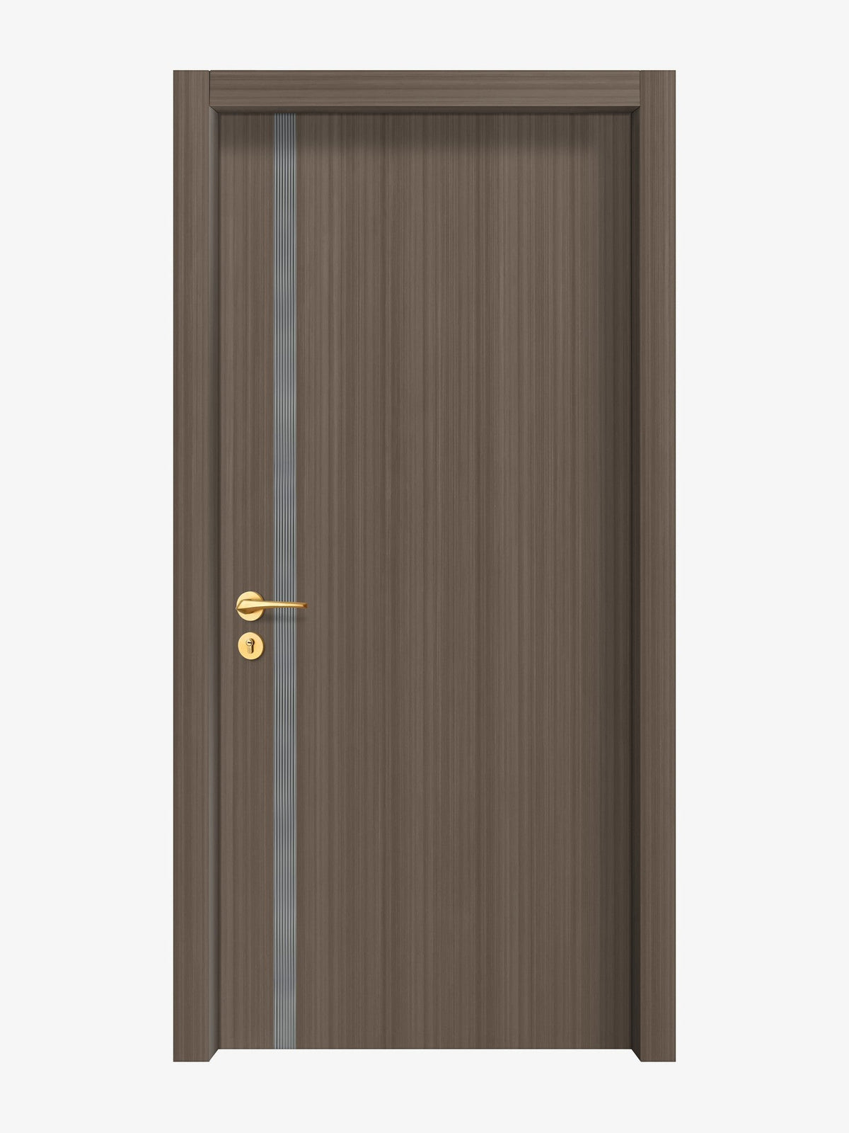 Dark Walnut Interior Double Door Slabs - Aliyah 1L Inlay Design in Gray epoxy