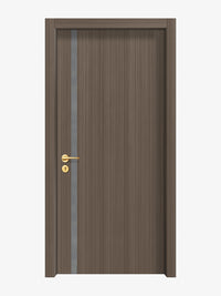 Dark Walnut Interior Double Door Slabs - Aliyah 1L Inlay Design in Gray epoxy