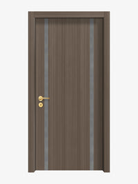 Dark Walnut Interior Door Slab - Aliyah 2 Inlay Design in Gray epoxy