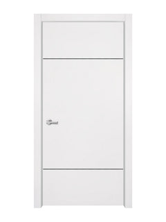 Glacier White Interior Double Door Slabs - Elevar 2W Concave Design
