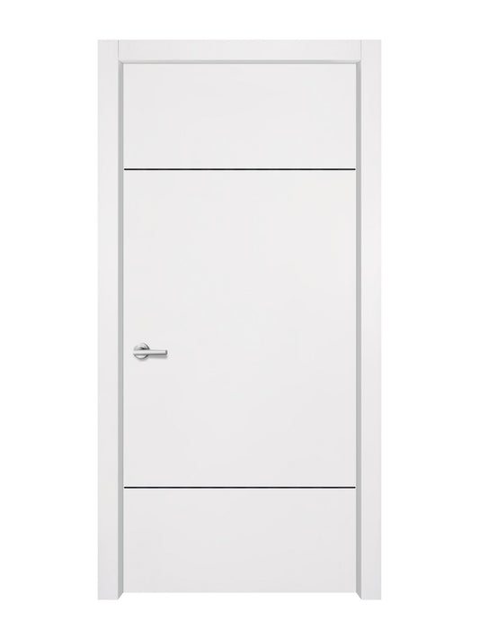 Glacier White Interior Double Door Slabs - Elevar 2W Concave Design in Black Pearl epoxy