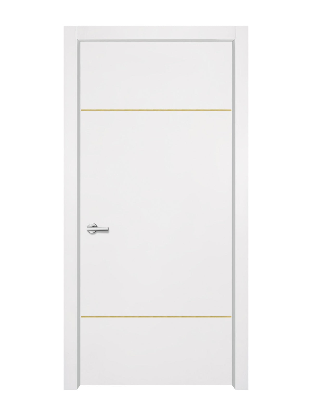 Glacier White Interior Door Slab - Elevar 2W Concave Design in Solar Gold epoxy