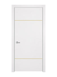 Glacier White Interior Door Slab - Elevar 2W Concave Design in Solar Gold epoxy