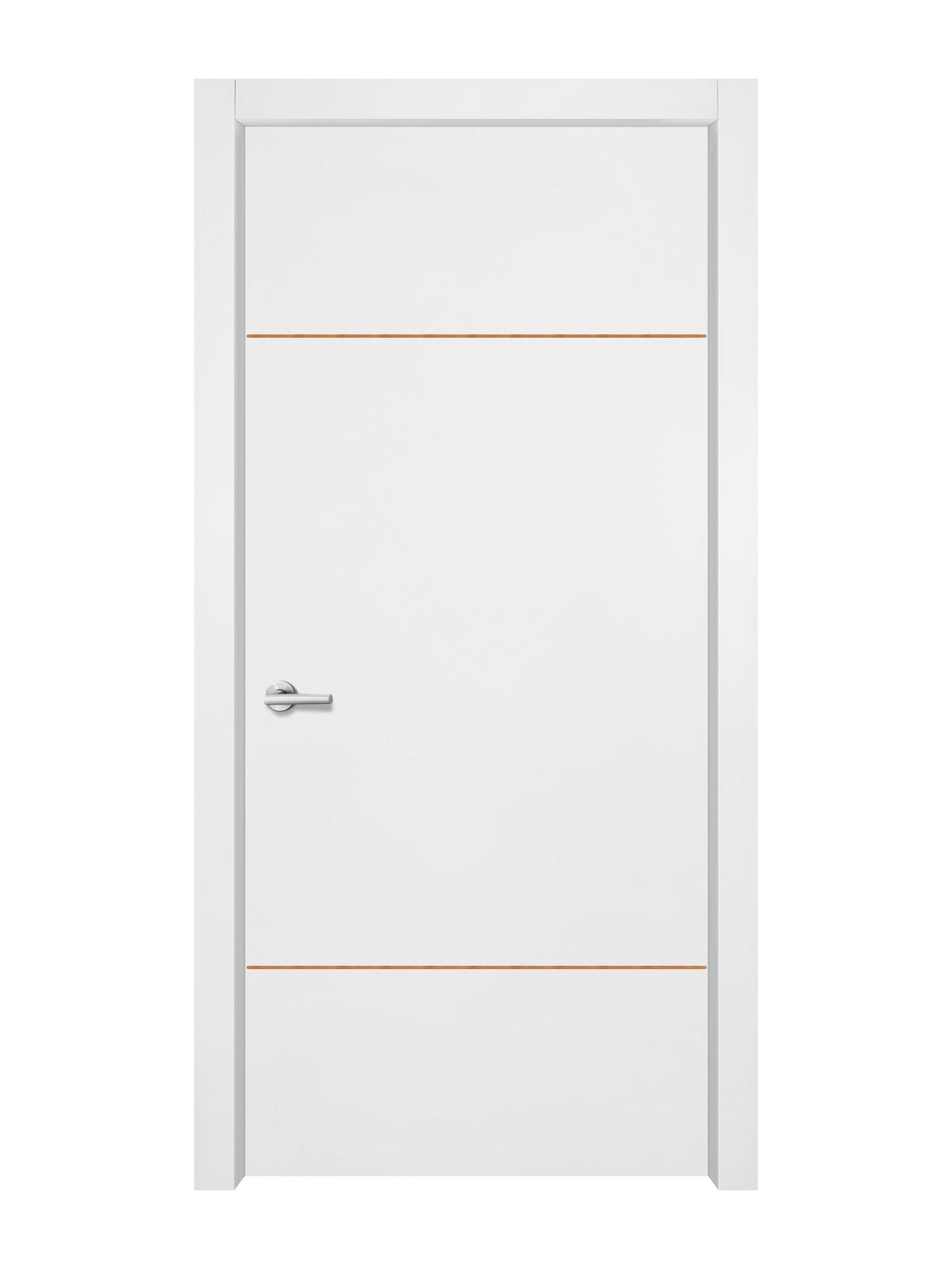 Glacier White Interior Double Door Slabs - Elevar 2W Concave Design in Copper Pearl epoxy