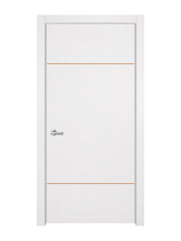 Glacier White Interior Door Slab - Elevar 2W Concave Design in Copper Pearl epoxy