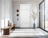 Glacier White Interior Double Door Slabs - Elevar 2W Concave Design in Copper Pearl epoxy, detail view