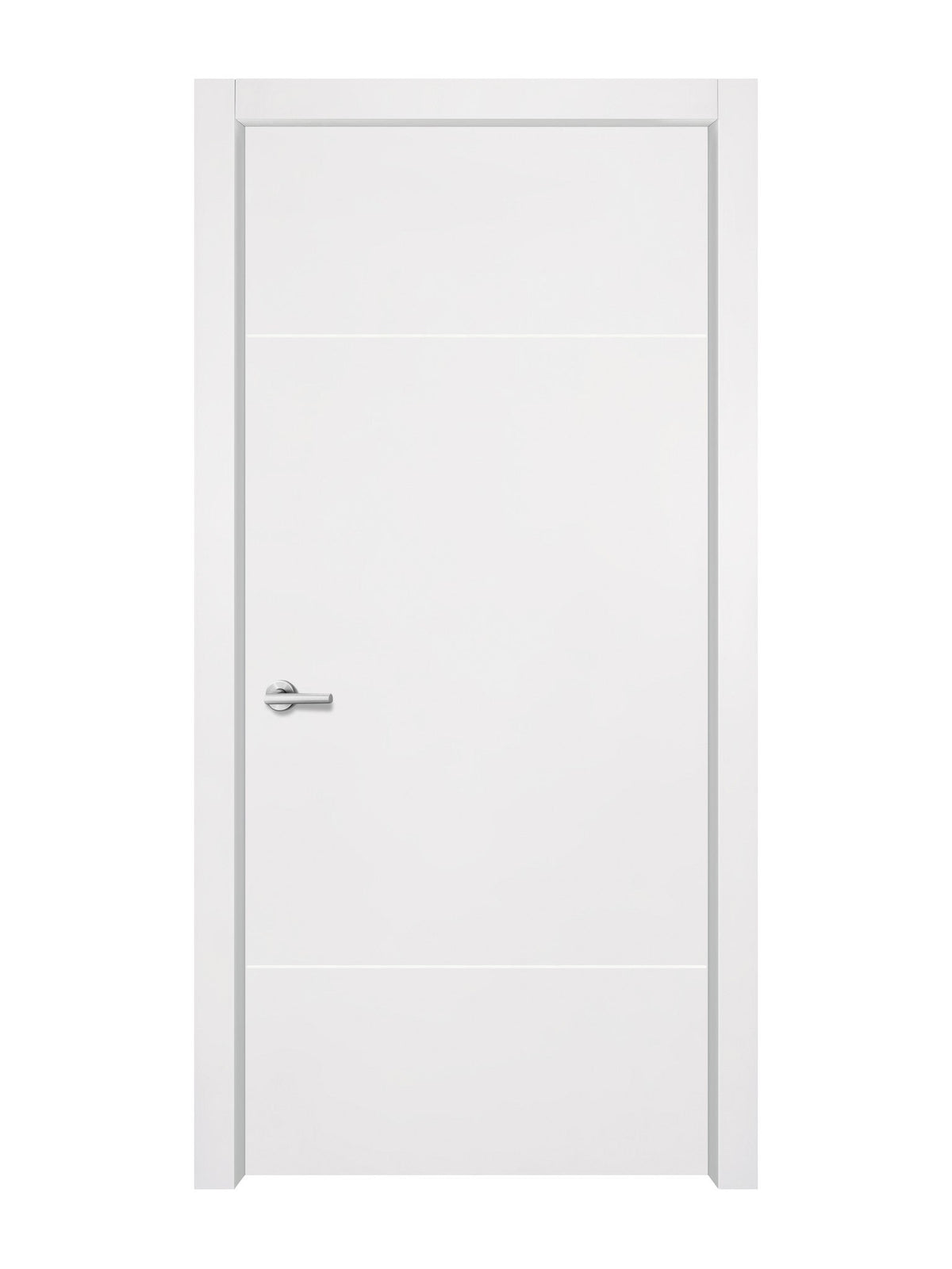 Glacier White Interior Double Door Slabs - Elevar 2W Concave Design in Bright White epoxy