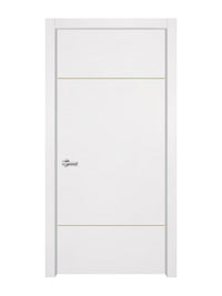 Glacier White Interior Door Slab - Elevar 2W Concave Design in Almond Cream epoxy