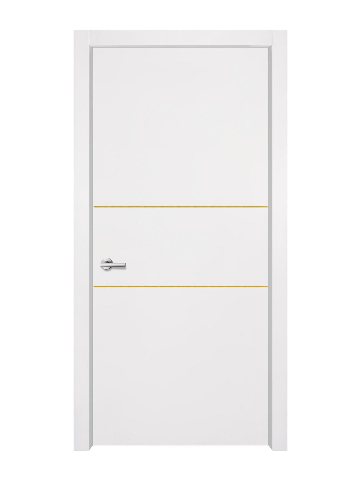 Glacier White Interior Door Slab - Elevar 2N Concave Design in Solar Gold epoxy