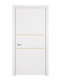 Glacier White Interior Door Slab - Elevar 2N Concave Design in Solar Gold epoxy