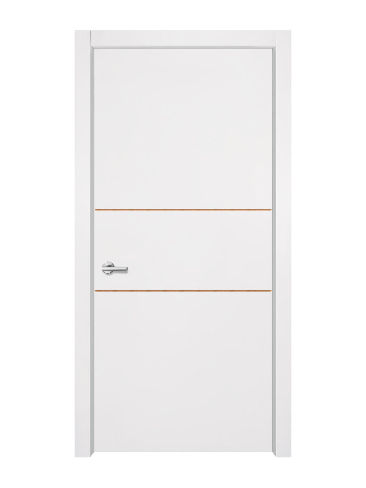 Glacier White Interior Door Slab - Elevar 2N Concave Design in Copper Pearl epoxy