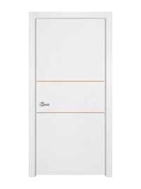 Glacier White Interior Door Slab - Elevar 2N Concave Design in Copper Pearl epoxy