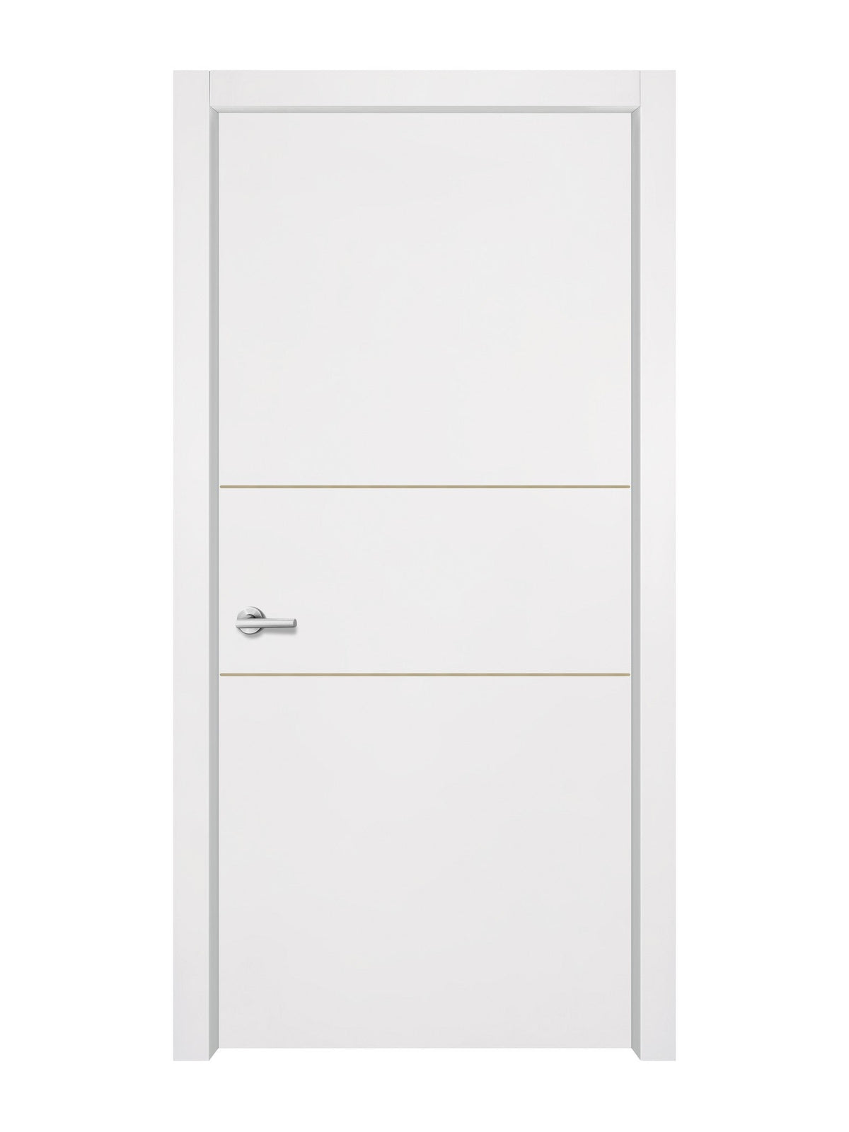 Glacier White Interior Door Slab - Elevar 2N Concave Design in Almond Cream epoxy