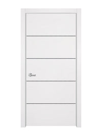 Glacier White Interior Double Door Slabs - Elevar 4 Concave Design in Black Pearl epoxy
