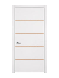 Glacier White Interior Door Slab - Elevar 4 Concave Design in Copper Pearl epoxy
