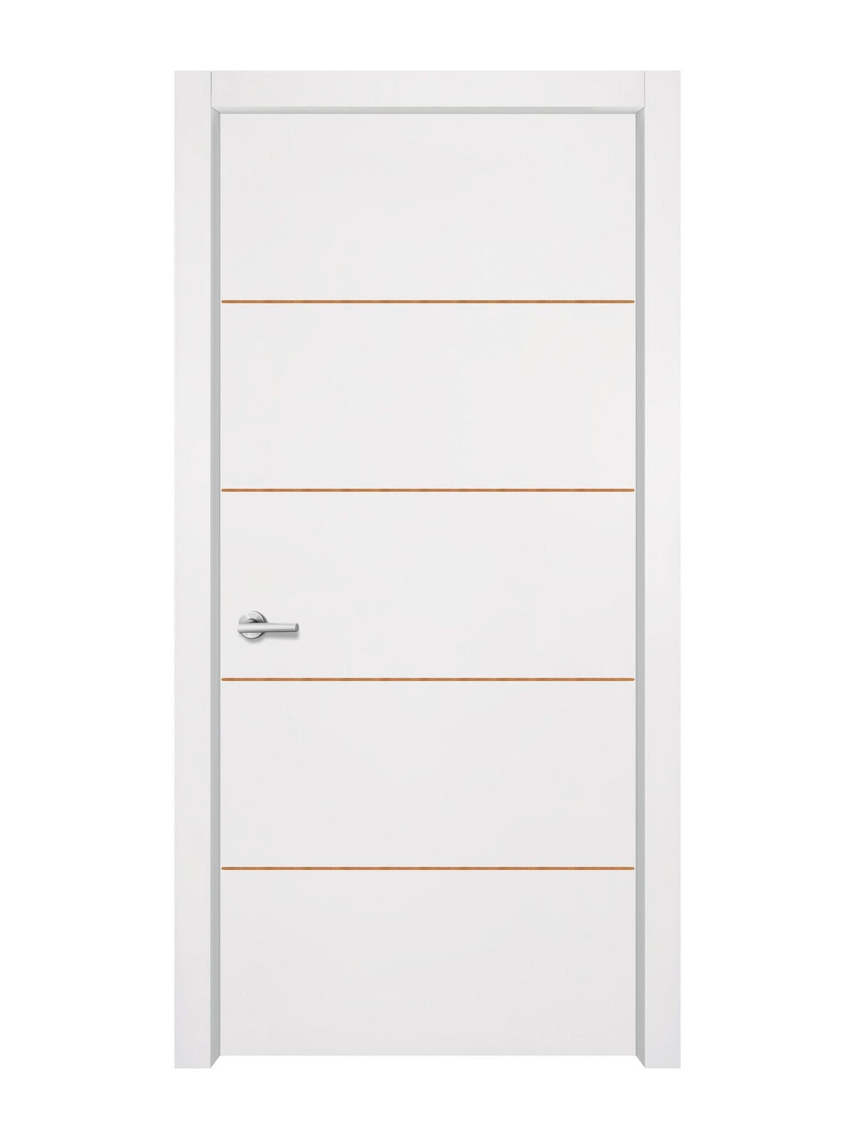 Glacier White Interior Double Door Slabs - Elevar 4 Concave Design in Copper Pearl epoxy