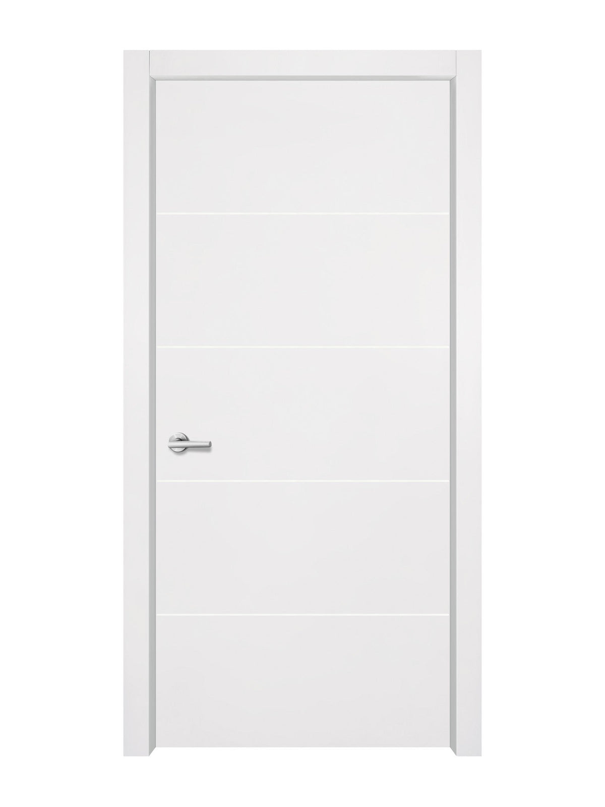 Glacier White Interior Door Slab - Elevar 4 Concave Design in Bright White epoxy
