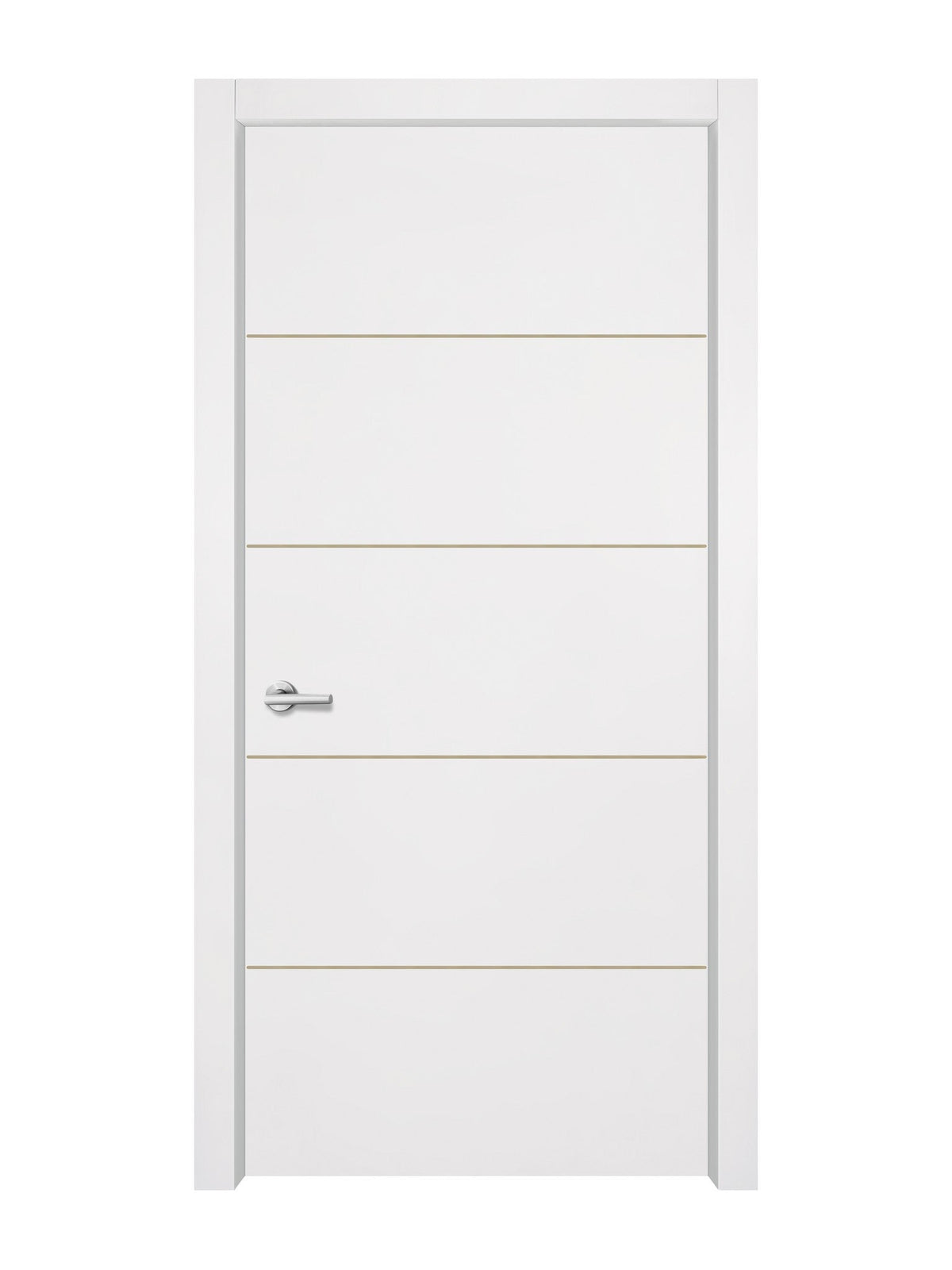 Glacier White Interior Double Door Slabs - Elevar 4 Concave Design in Almond Cream epoxy