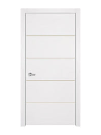 Glacier White Interior Double Door Slabs - Elevar 4 Concave Design in Almond Cream epoxy