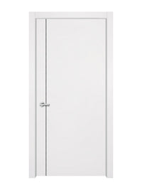 Glacier White Interior Door Slab - Aliyah 1L Concave Design in Black Pearl epoxy