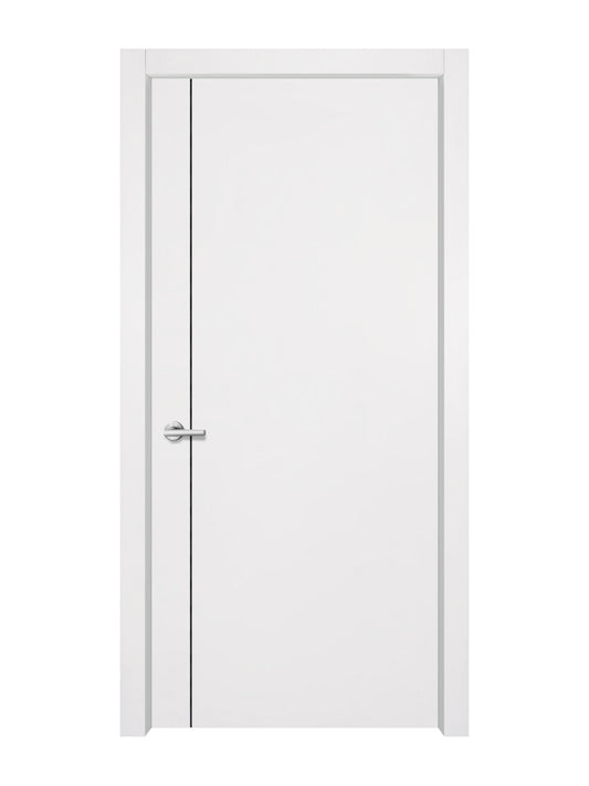 Glacier White Interior Door Slab - Aliyah 1L Concave Design in Black Pearl epoxy