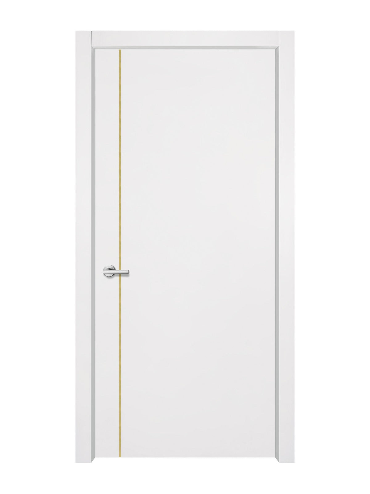 Glacier White Interior Door Slab - Aliyah 1L Concave Design in Solar Gold epoxy