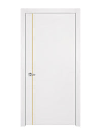 Glacier White Interior Door Slab - Aliyah 1L Concave Design in Solar Gold epoxy