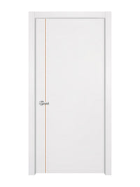 Glacier White Interior Double Door Slabs - Aliyah 1L Concave Design in Copper Pearl epoxy