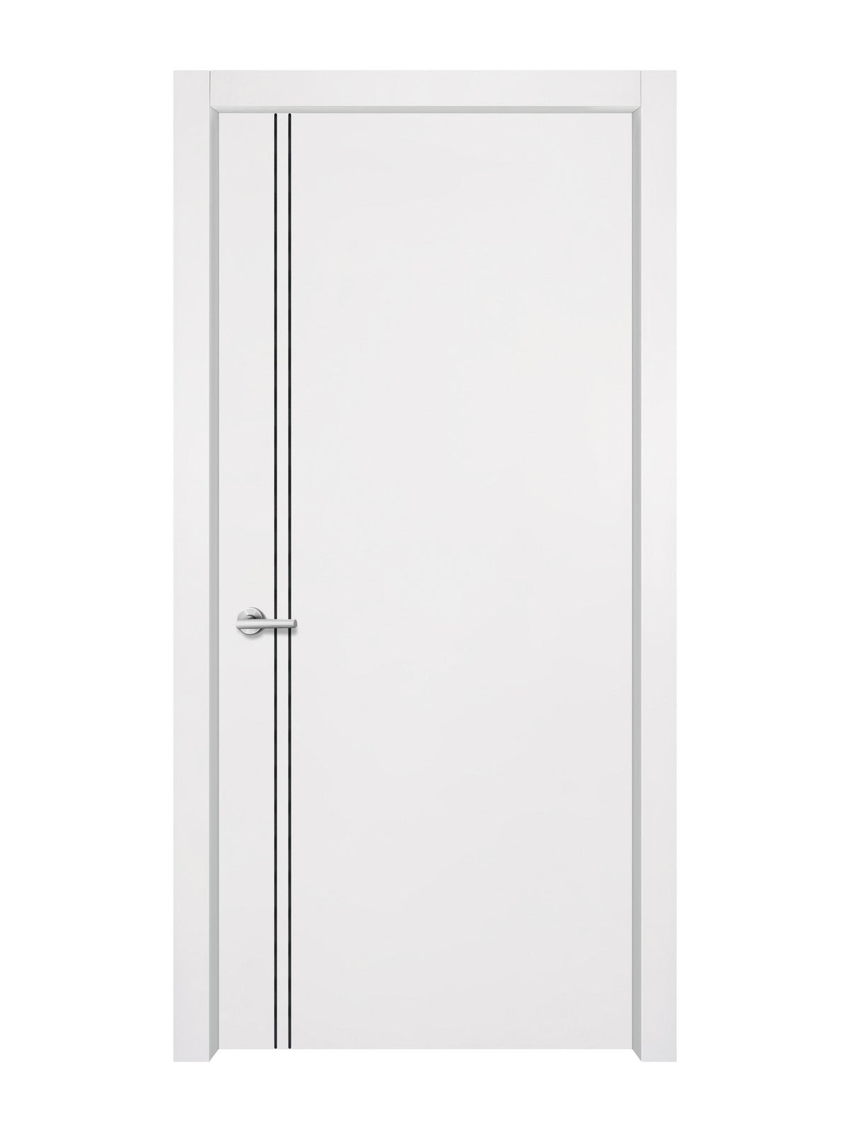 Glacier White Interior Door Slab - Aliyah 2L Concave Design in Black Pearl epoxy