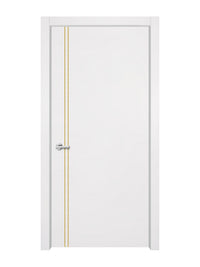 Glacier White Interior Door Slab - Aliyah 2L Concave Design in Solar Gold epoxy